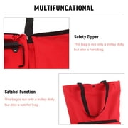 Foldable Shopping Trolley Bag with Wheels Collapsible Shopping Cart Reusable Foldable Grocery Bags Travel Bag Red