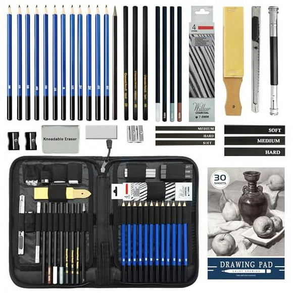 Artistic Expressions: Complete Sketching and Drawing Kit - 41 PCS Professional Pencils Set with Sketchbook, Graphite and Charcoal Pencils - Ideal for Kids, Beginners, Teens, and Adults