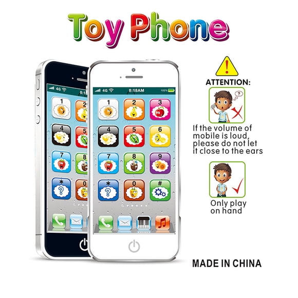 Kids Learning Phone, Toddler Educational Phone Baby Phones Toy with Touch Screen Music Light for Early Child Development Travel