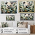 thumbnail image 4 of Designart "Koala Observing from Watercolor Tree I" Animals Framed Wall Art - Modern Farmhouse Grey Koala Entryway Framed Wall Art, 4 of 6