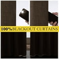 thumbnail image 6 of NICETOWN 100% Blackout Faux Linen Curtains for Kitchen, Energy Saving Grommet Solid Modern Noise Reducing Window Treatment, W52 x L45, Coffee, 2 Panels, 6 of 7