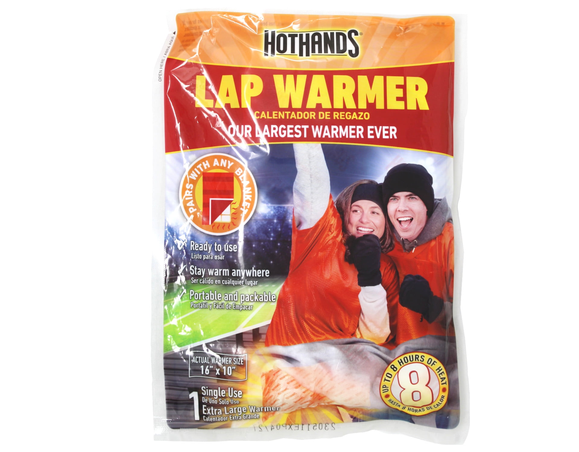 HotHands Lap Warmer, Largest Warmer 16" X 10" - Up to 8 Hours of Long Lasting Heat - 1 Lap Warmer - 2 Pack