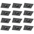 thumbnail image 1 of Square 4 inch Black LED Recessed Ceiling Down Light - 3000K Warm White - 12 Pack, 1 of 2