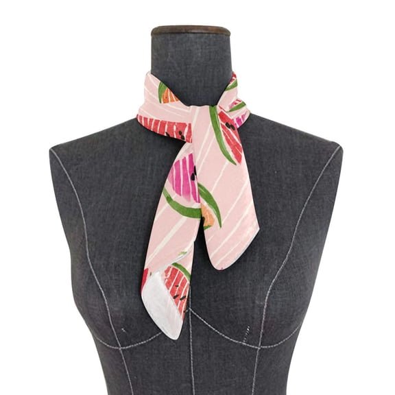 Square Scarf 24x24 Inch Sweet Melon Hush Silky Satin Sun Protection Neck Scarf for Women Multi-Purpose Head Wrap Bandana for Hair Bag Decoration