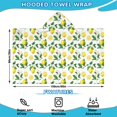 thumbnail image 2 of Yellow Lemon Fruit Slices White Pattern Hooded Bath Towel，60"x35" for Ages 3 To 12 Kids, Quick Dry Lightweight Soft Microfiber Hood Beach Towel Cover Up for Kids, 2 of 7