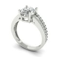 thumbnail image 2 of Solitaire with Accents Engagement Ring for Women - 2.32ct Moissanite in 14K White Gold Promise Ring, 2 of 6