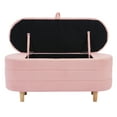 thumbnail image 2 of Euroco 2 Pieces Bedroom Set, Upholstery Twin Size LED Platform Bed with Ottoman for Kids, Pink, 2 of 13