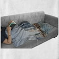 thumbnail image 6 of Modern Soft Flannel Fleece Blanket, Qatar City Skyline at Dhow Middle Eastern Coast with Ships Skyscrapers View, Cozy Plush for Indoor and Outdoor Use, 70" x 90", Pale Blue Cinnamon, by Ambesonne, 6 of 6