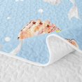 thumbnail image 5 of Feelyou Cute Bowknot Softball Twin Quilt Set for Girls, Blue Cartoon Stars Print Twin Coverlet Set, 2pcs, 5 of 7