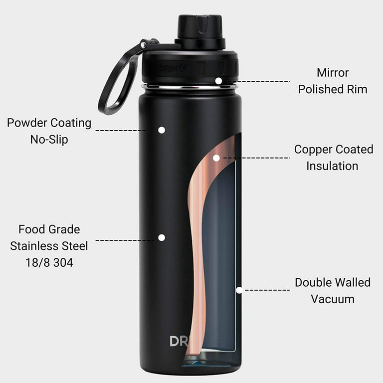 COKTIK Insulated Stainless Steel Water Bottle With Straw Lid, 22 oz Wide  Mouth Double Wall Vacuum In…See more COKTIK Insulated Stainless Steel Water