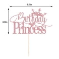 thumbnail image 2 of Adorno para Pastel Dcokska Princesa de Cumpleaños con Brillo Rosa, 2 of 8