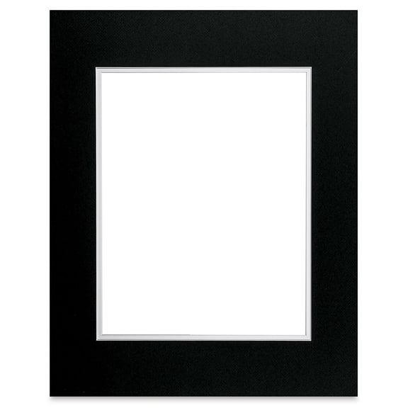Blick Double Mat - Raven Black / Manor White, 16" x 20" (10-1/2" x 13-1/2" Opening)