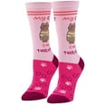 thumbnail image 2 of Cool Socks Cat Therapist Fun Print Novelty Crew Socks for Women, Size 5-10, 2 of 6