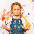 thumbnail image 3 of Dark Blue Mermaid Pattern Kids Aprons for Girls and Boys,Adjustable Neck Strap Toddler Aprons for Kids Cooking Baking,23.6"x19", 3 of 7