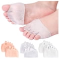 thumbnail image 1 of Almohadilla metatarsiana de cinco orificios, almohadilla para el antepié, separador de dedos transpirable (2 pares) para aliviar el dolor de pies (transparente) Zhivalor WMZL-883-2, 1 of 4