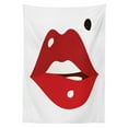 thumbnail image 3 of Ambesonne Lips Tablecloth Rectangular Table Cover, Minimalistic of Upper Lip Mole, 60"x90", Scarlet Ruby, 3 of 4