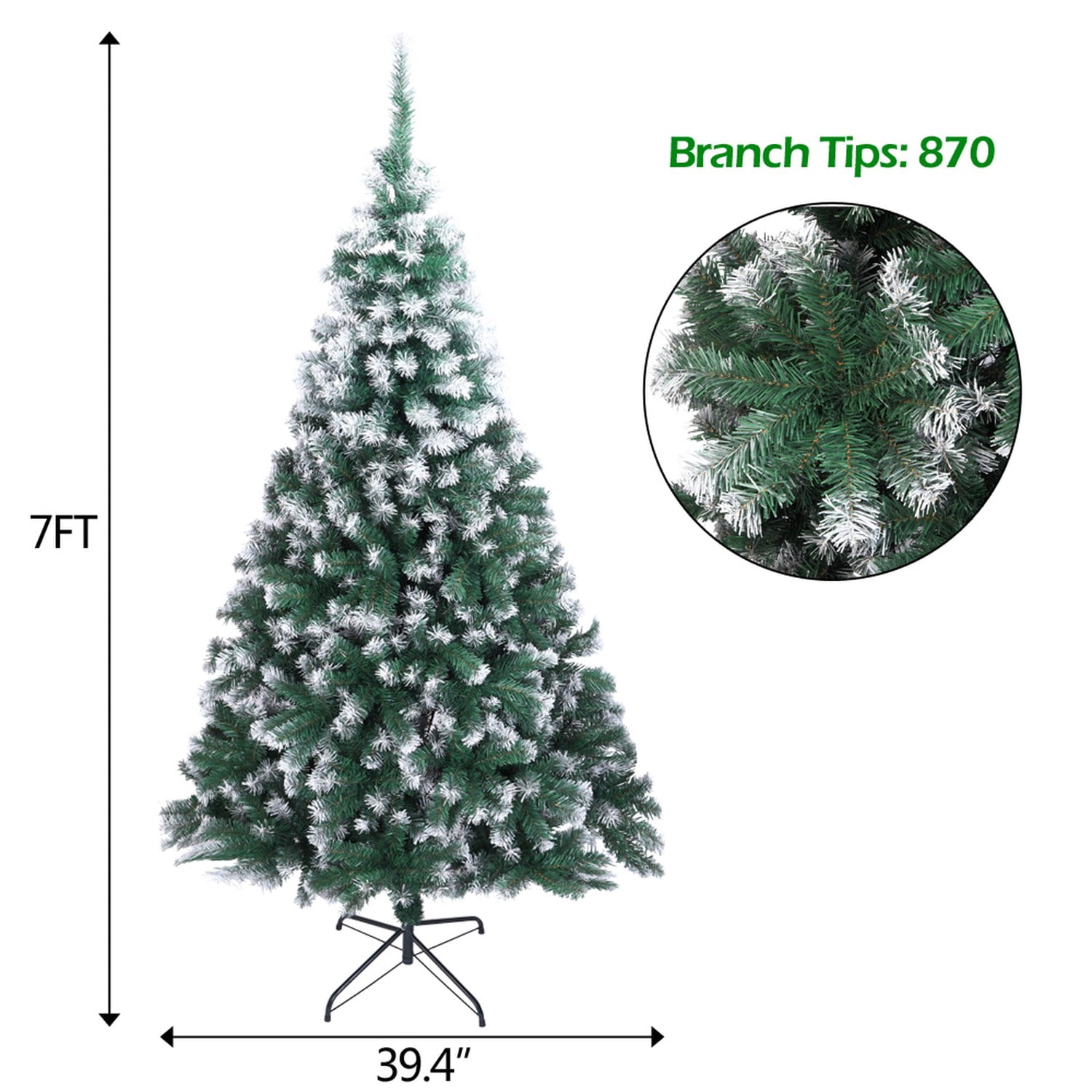 Astoutdoor 7 ft White PVC Christmas Tree with 870 Branches