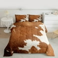 thumbnail image 2 of Manfei Cattle Hide King Size Comforter Sets,Rustic Farm Animal Bedding Comforter Set,Brown Beige Bedding Set For Teens,Super Cozy Room Decor,3pcs, 2 of 8
