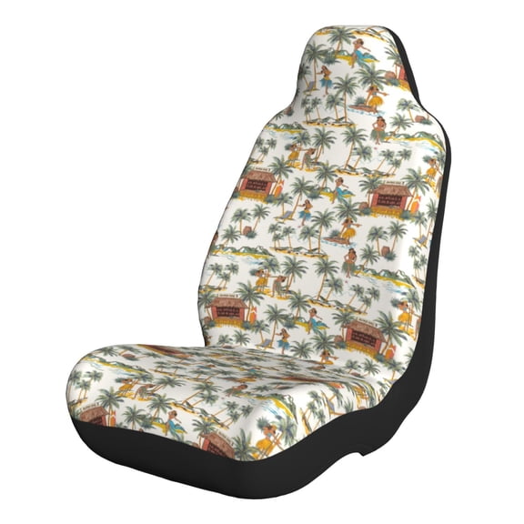 Honeii Hawaiian Style for Car Seat Covers Full Set, Seat Covers for Cars, Car Seat Protector Waterproof, Leather Car Seat Cushion-1