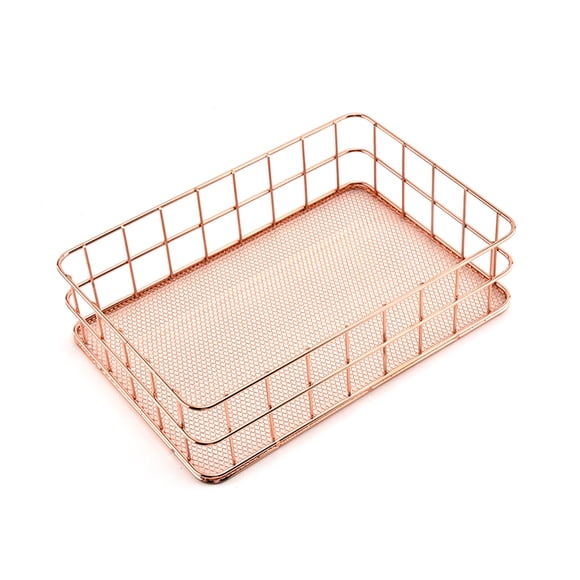 Almacenamiento Cesta Contenedor Artículos de aseo Hierro Malla Sundries Organizador Caja de escritorio Bandeja Anti Corrosión Decoración Adornos Cocina Grande Speravity HA009612-01
