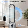 thumbnail image 4 of ADVWIN Smart Bladeless Tower Fan, 26ft/s Fast Cooling, 24 Speeds, App Control, 90° Oscillation, Grey, 4 of 9