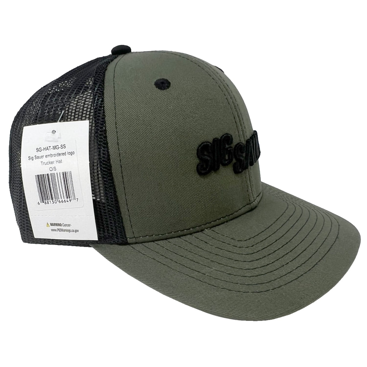 SIG SAUER, Trucker Hat, SG-HAT-MG-SS, O/S Mens Casual Cap
