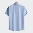 thumbnail image 4 of Hessimy Mens Short Sleeve Dress Shirts Wrinkle Free Solid Casual Button Down Shirts with Pocket,Wrinkle Free(Blue,XL), 4 of 8
