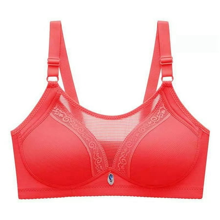 SNKSDGM Female Black Tank Top Women Athletic Beach Tank Tops for Women Sexy Women s Solid Color Inner Cup Without Steel Ring Traditional Thin Cup Middle and Elderly Women s Lace Edge Bra 40