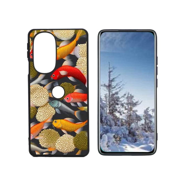 Compatible with Motorola Edge Plus 2022 Phone Case, Japanese-Style-Koi-fish-3 Case Silicone Protective for Teen Girl Boy Case for Motorola Edge Plus 2022