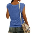 thumbnail image 5 of Cap Sleeve Casual Loose Fit Basic Shirts Tank Tops, 5 of 6
