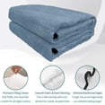 thumbnail image 4 of Quilts Queen Size Bedding Set, Vintage Hazy Blue Lightweight Quilted Comforter, Modern Farmhouse Textured Rustic Soft Reversible Bedspread Coverlet with Pillow Covers for All Season, 90" x 96", 4 of 9