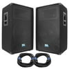 Seismic Audio Pair of 15" PA Speakers and 25' Speaker Cables - PA/DJ Band PA Package - SA-15T-PKG21