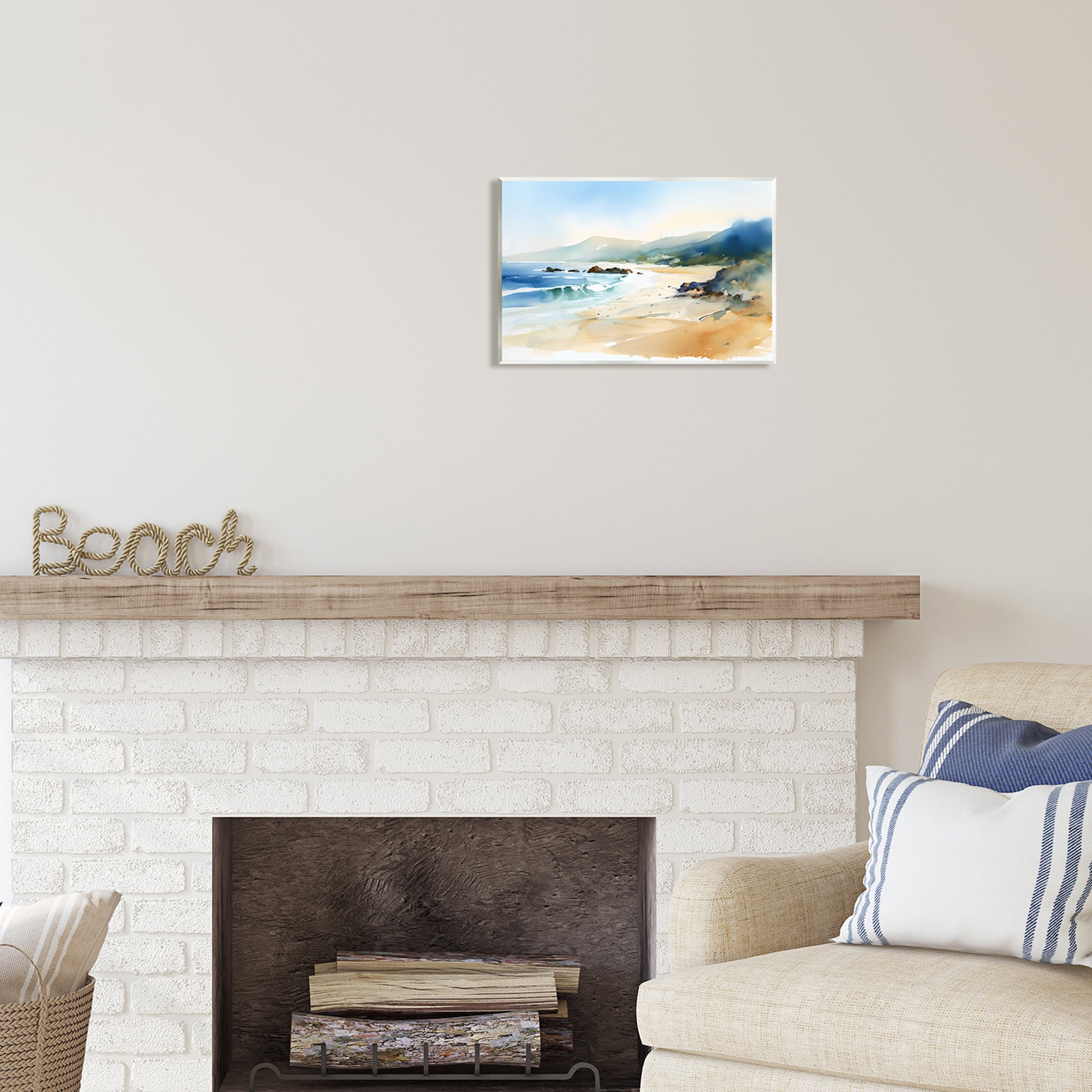Stupell Industries Abstract Beach Scenery Landscape Painting Unframed Art Print Wall Art, 15 x 10