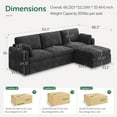 thumbnail image 2 of HONBAY 111" Oversized L Shaped Modular Sectional Sofa, Cloud Chenille Convertible Sofa with Storage for Living Room, Dark Gray, 2 of 10