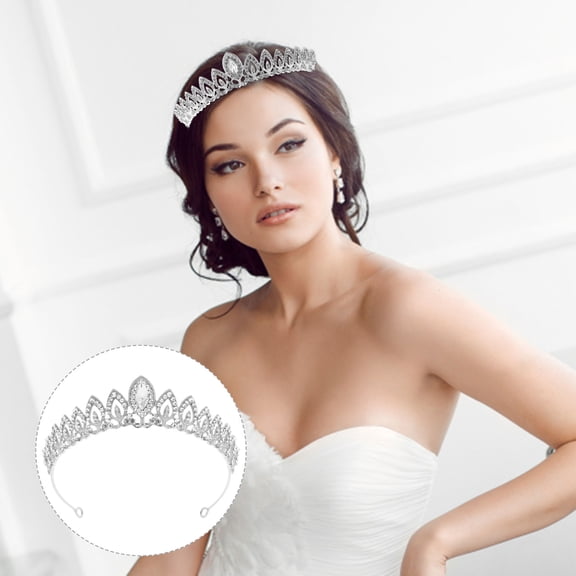 Supvox Crown for Women Silver Alloy Headpiece 1Pcs