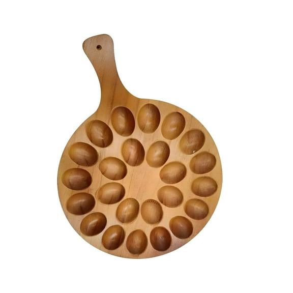 xaoyunyn Versatile Wooden Egg Tray and Cutting Board Holds 24 Eggs,Suit for Entertaining,Easter Holiday Celebrations,Stable Handcrafted Design for Food Enthusiasts and Home Chefs