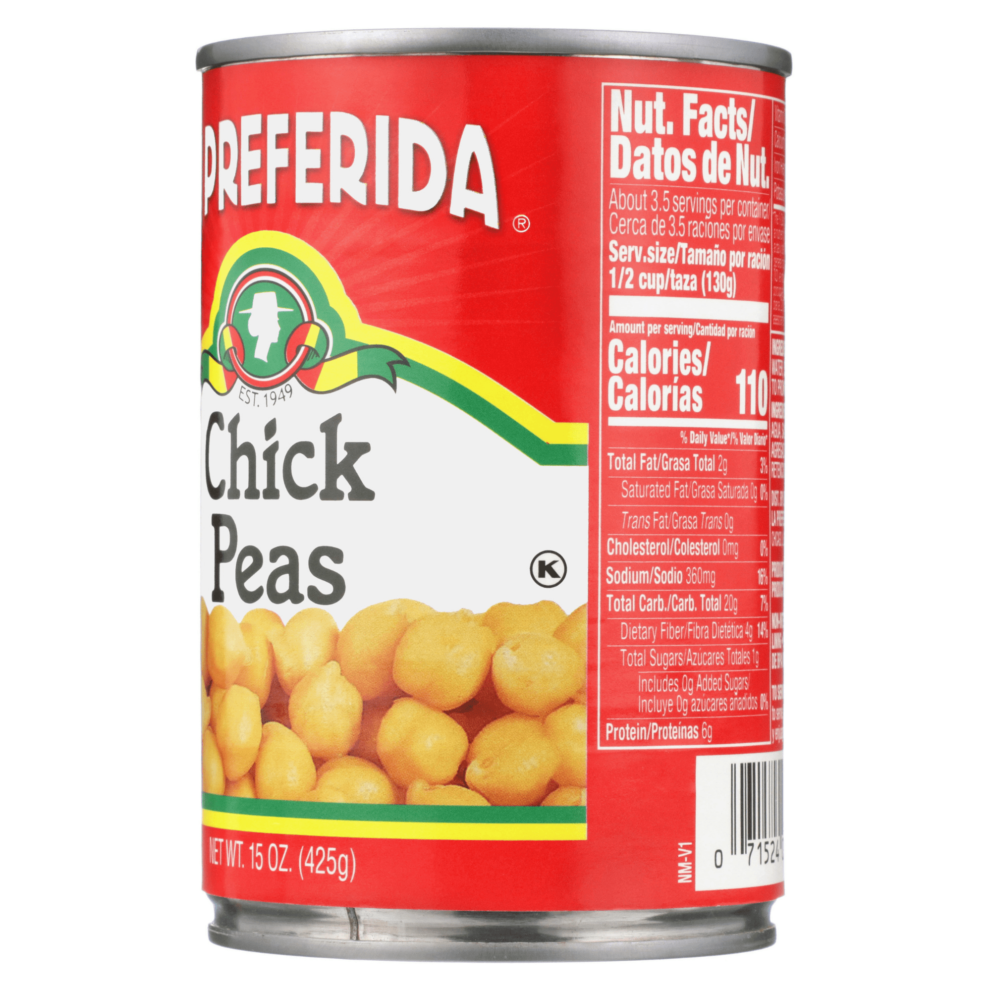 (7 pack) La Preferida Chick Peas, Canned Vegetables, 15 oz