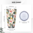 thumbnail image 4 of Balery Summer Cactus With Blooming Pattern 20oz Insulated Car Cup with Dual Drink Lids, Stainless Steel Travel Mug with Straw & Direct Drink Mouth, Eco-Friendly and Leak-Proof-Without Straw, 4 of 8