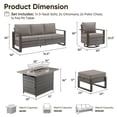 thumbnail image 5 of PARKWELL 6 Piece Outdoor Patio Furniture Set with Fire Pit Table,All-Weather Conversation Set with Swivel Glider Chair,7-Seat Patio Fire Pit Seating Sets for Backyard Gatherings, Gray/Gray, 5 of 14
