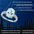 thumbnail image 2 of Gem Stone King 925 Silver and 10K Yellow Gold Sky Blue Topaz and White Lab Grown Diamond Engagement Ring for Women | 6.08 Cttw | Oval 12X10MM | Gemstone November Birthstone | Size 5, 2 of 6