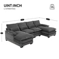 thumbnail image 2 of Holaki Modular Sectional Sofa,6 Seater Sectional Sofa Modular Sectional Couch for Living Room,U Shape Couch with Waist Pillows,110" x 55" x 33",5 Color, 2 of 8