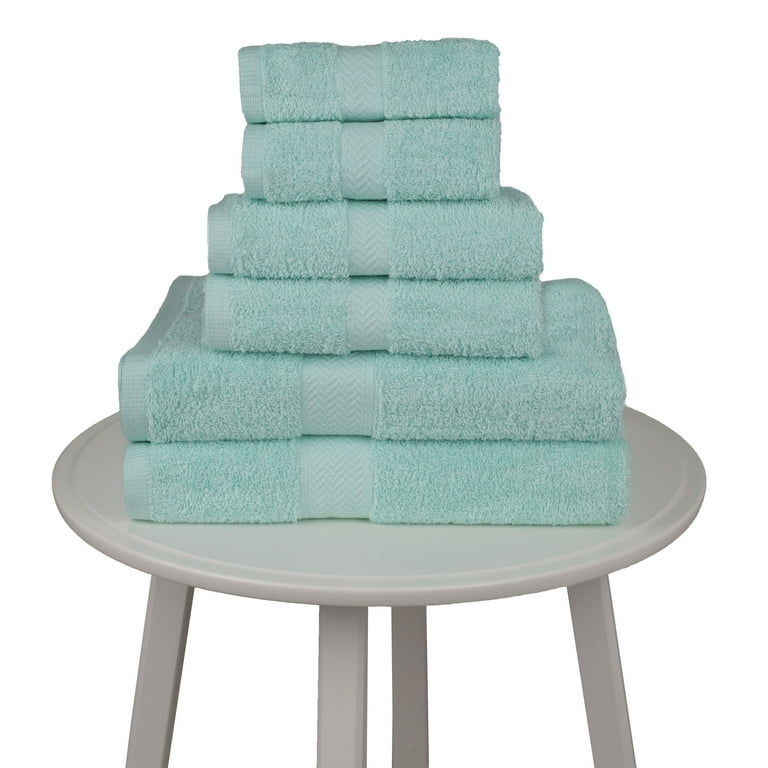 Arkwright True Color Bath Towels (6-Pack), 25x52 in., Ring Spun Cotton, Green, Size: 25 x 52