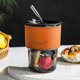 thumbnail image 5 of 400ml Bamboo Joint Glass Cup with Lid and Straw Transparent Bubble Tea Cup Milk white none, 5 of 5
