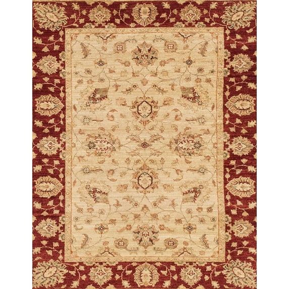 Ahgly Company Indoor Rectangle Abstract Red Abstract Area Rugs, 8' x 10'