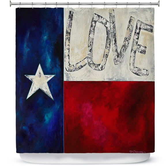 Shower Curtains 70" x 73" from DiaNoche Designs by Patti Schermerhorn - Love For Texas II