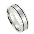 thumbnail image 2 of PAURO Men Women Stainless Steel Couple Ring Wide Matching Promise Wedding Band 7mm Gold Size 8, 2 of 4