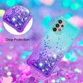 thumbnail image 5 of case for Samsung Galaxy A32 4G（Not 5G） Women Case,Creativity Clear Gradient Quicksand Glitter Flowing Liquid Floating TPU Case Bling Diamond Sparkle Cover for Samsung Galaxy A32 4G JB Bluish Violet, 5 of 7