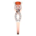 thumbnail image 3 of Clara Pucci 14K Rose/White Gold 1.42ct Red Solitaire with Accents Ring, 3 of 8