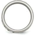 thumbnail image 3 of Avariah Chisel Titanium with Sterling Silver Inlay Polished 1pt. Diamond 7.2mm Band - Ring Size 8.5 Natural Diamonds, 3 of 8