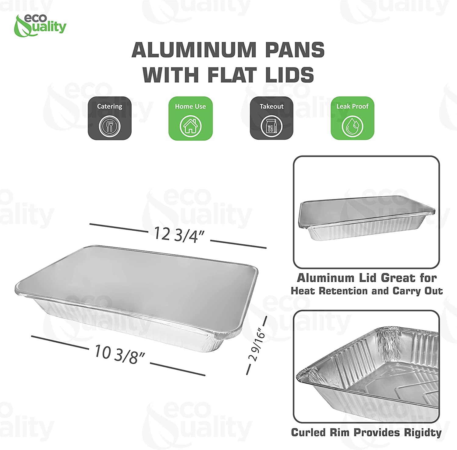 Aluminum Pans 9x13 Disposable Foil Pans Half Size Aluminum Trays with Lids Heavy Duty Steam Table Deep - Tin Foil Pans, Bakeware, Lasagna Pans, Roasting, Food Storing, Catering, Cake, Oven Pan (10)